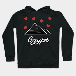 Pyramids Egypt with heart love summer travel vintage Hoodie